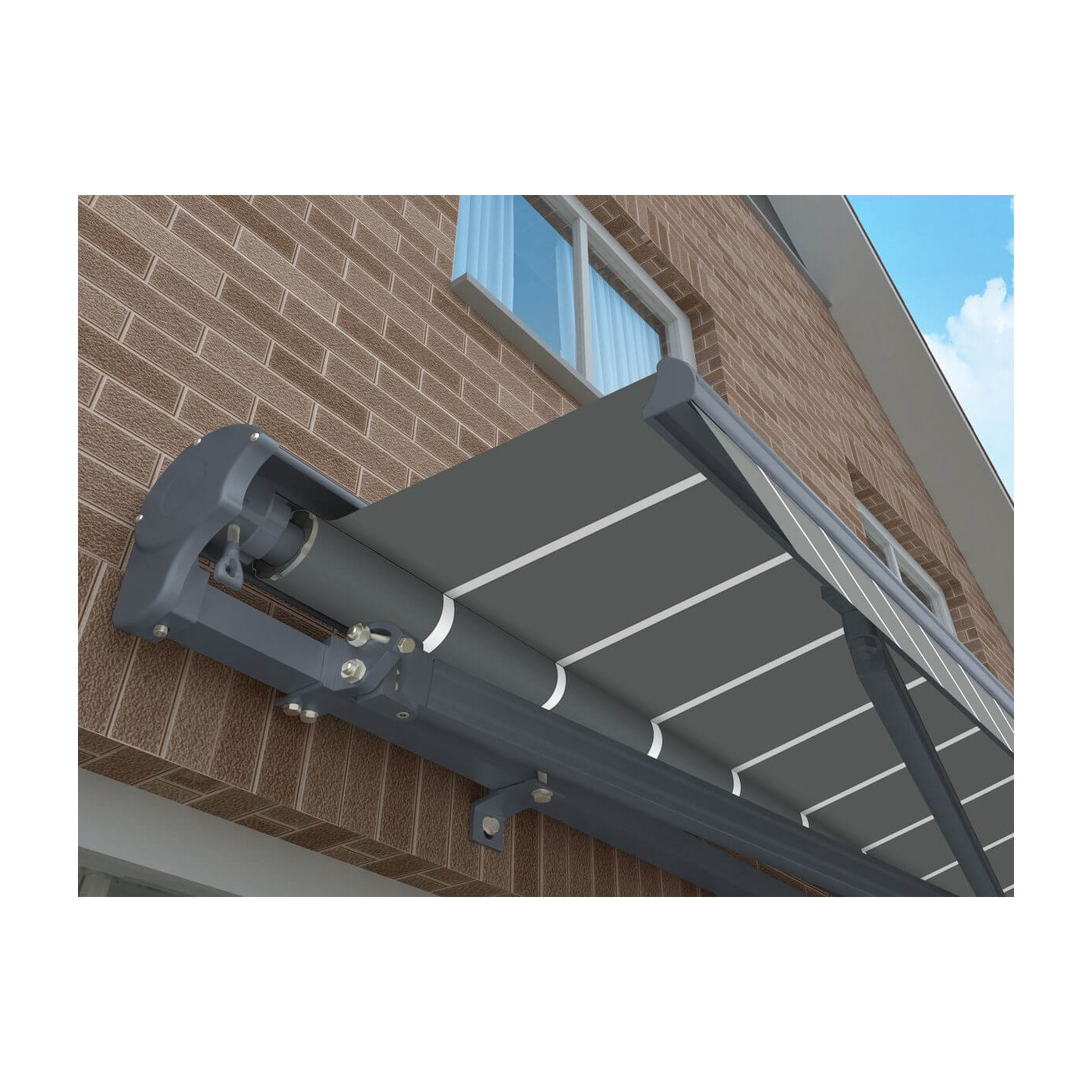 Markiza Automatyczna Premium Automatic 400x300 Grey/White