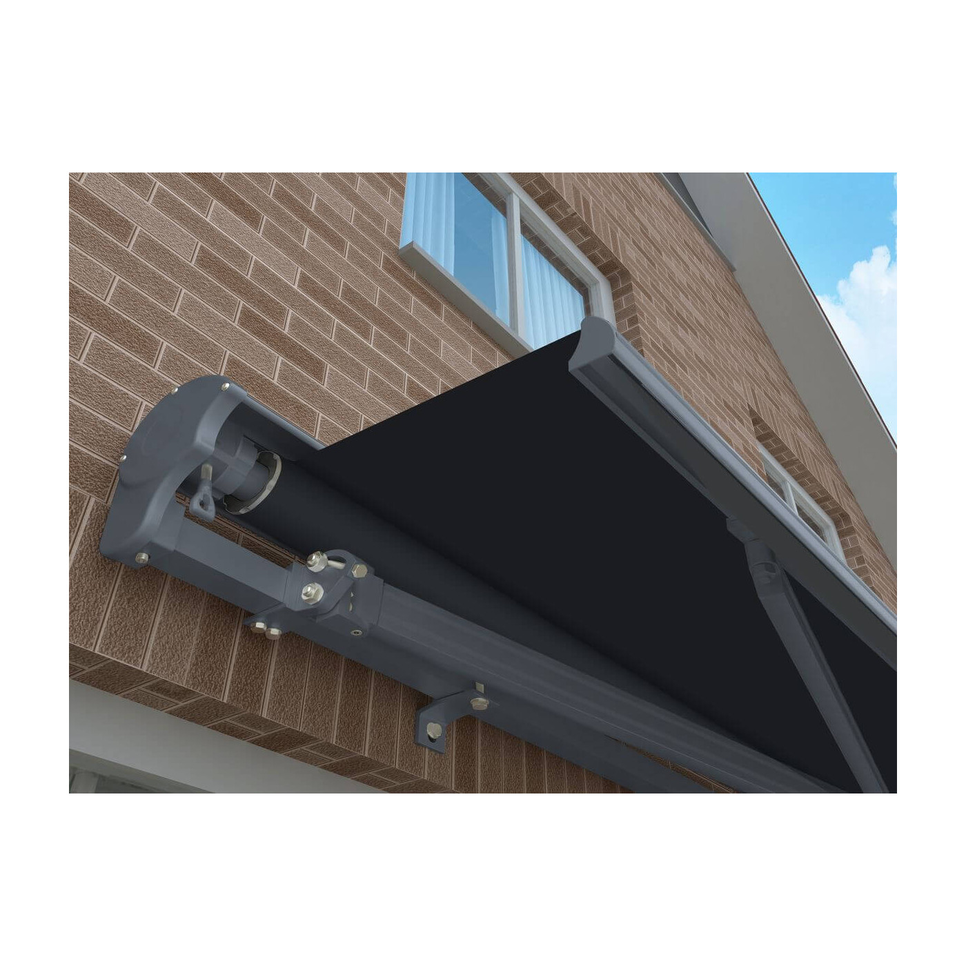 PREMIUM AUTOMATIC 400x300 TERRACE AWNING GREY