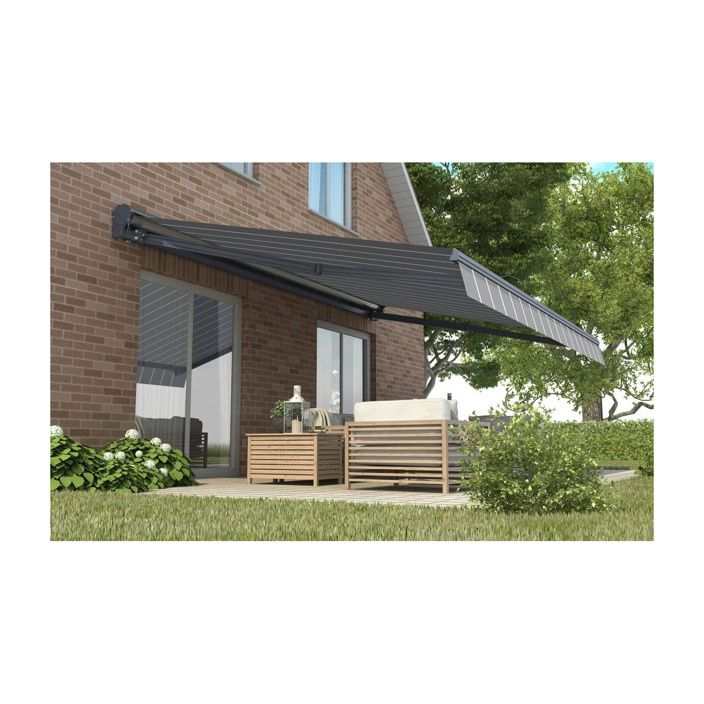 Markiza automatyczna Premium Automatic 500x300 Grey/White