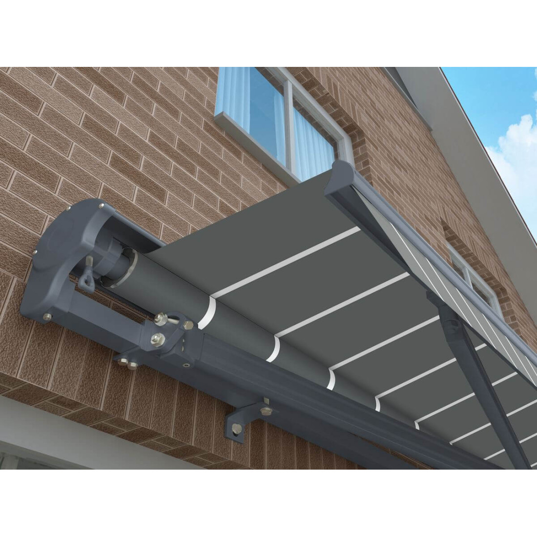 Markiza automatyczna Premium Automatic 500x300 Grey/White