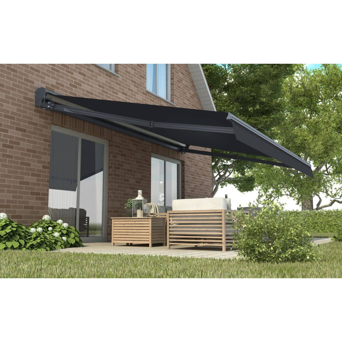 PREMIUM AUTOMATIC 500x300 TERRACE AWNING GREY