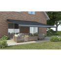DELUXE AUTOMATIC+LED 450x300 TERRACE AWNING GREY with SENSOR
