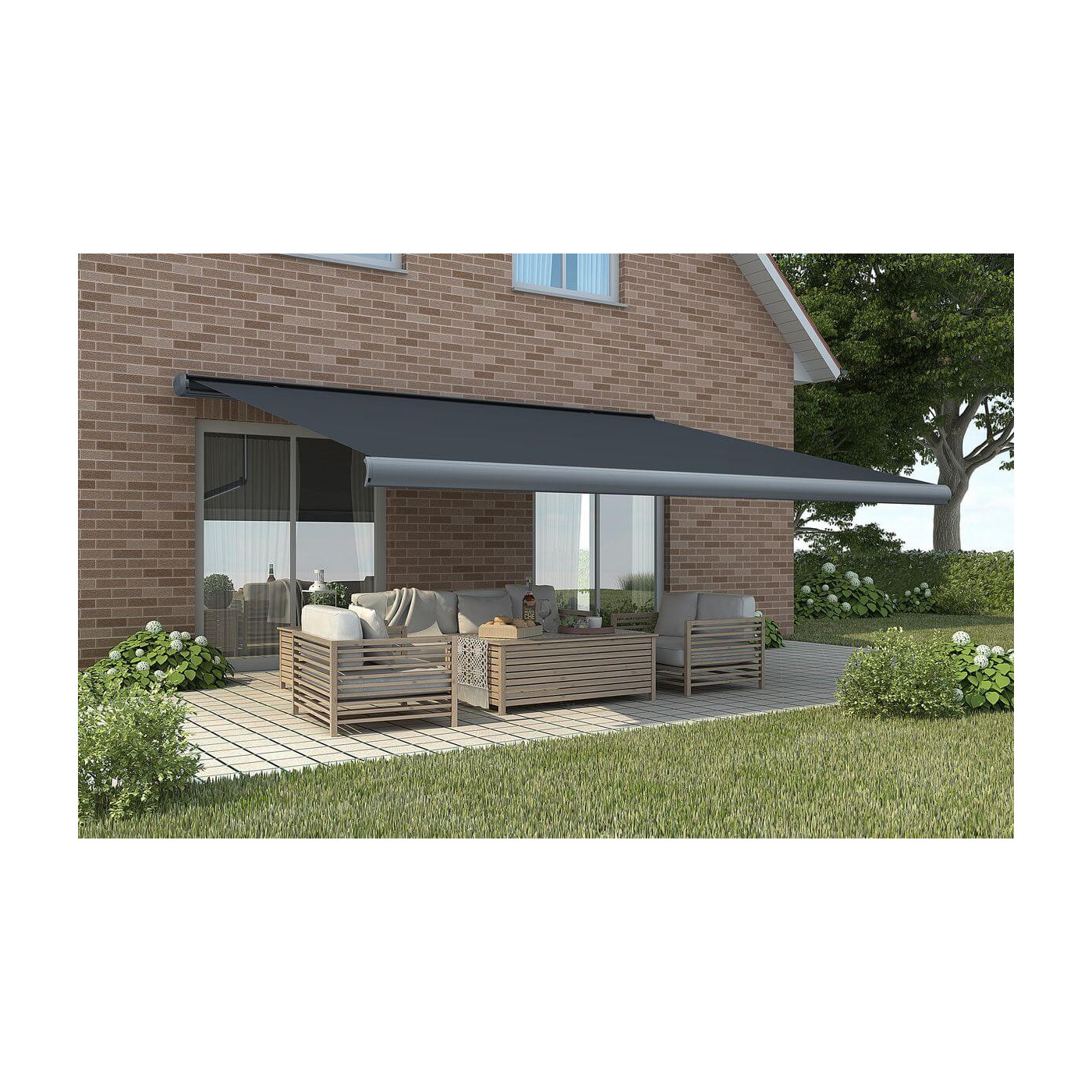 Markiza automatyczna 500x300 LED Grey