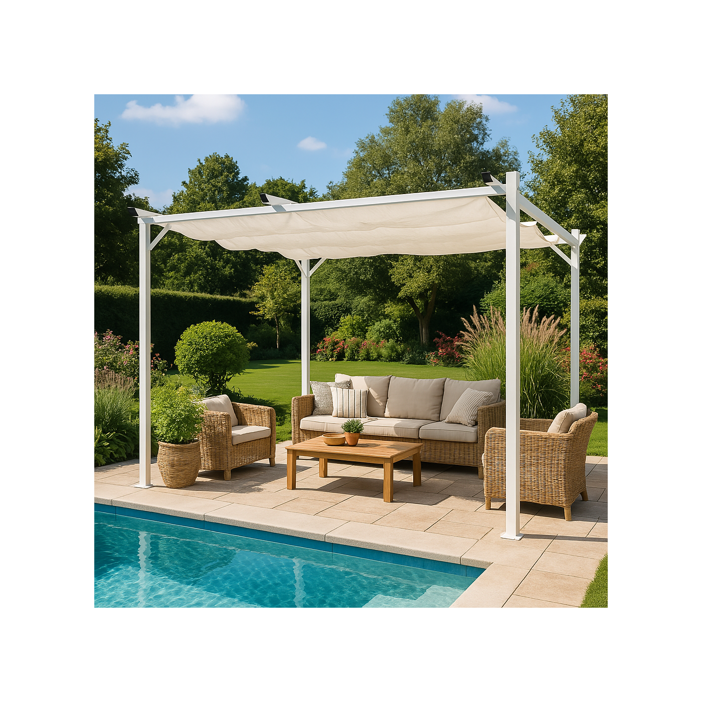 Aranżacja pergoli Sprint w ogrodzie