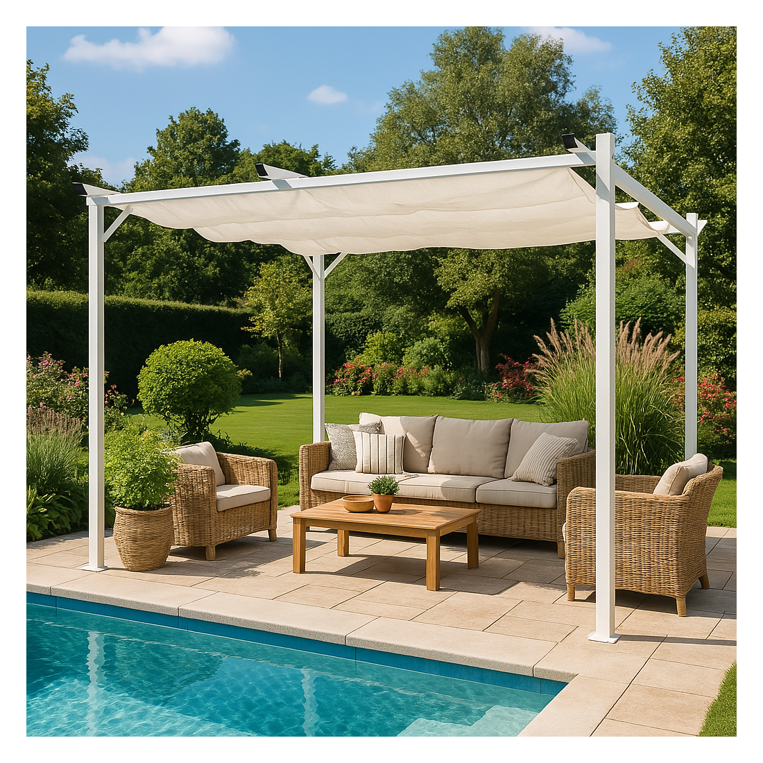 Aranżacja pergoli Sprint w ogrodzie