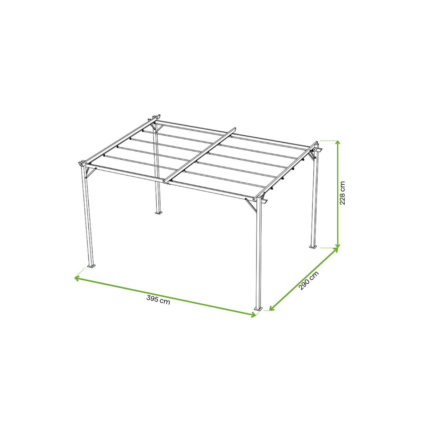 Wymiary pergoli 3x4m