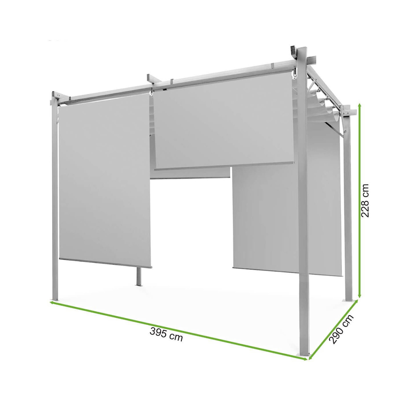 Rzut z wymiarami zadaszenia tarasowego Sprint Plus 3x4 Anthracite/White