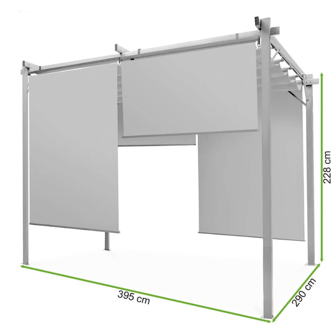 Rzut z wymiarami zadaszenia tarasowego Sprint Plus 3x4 Anthracite/White