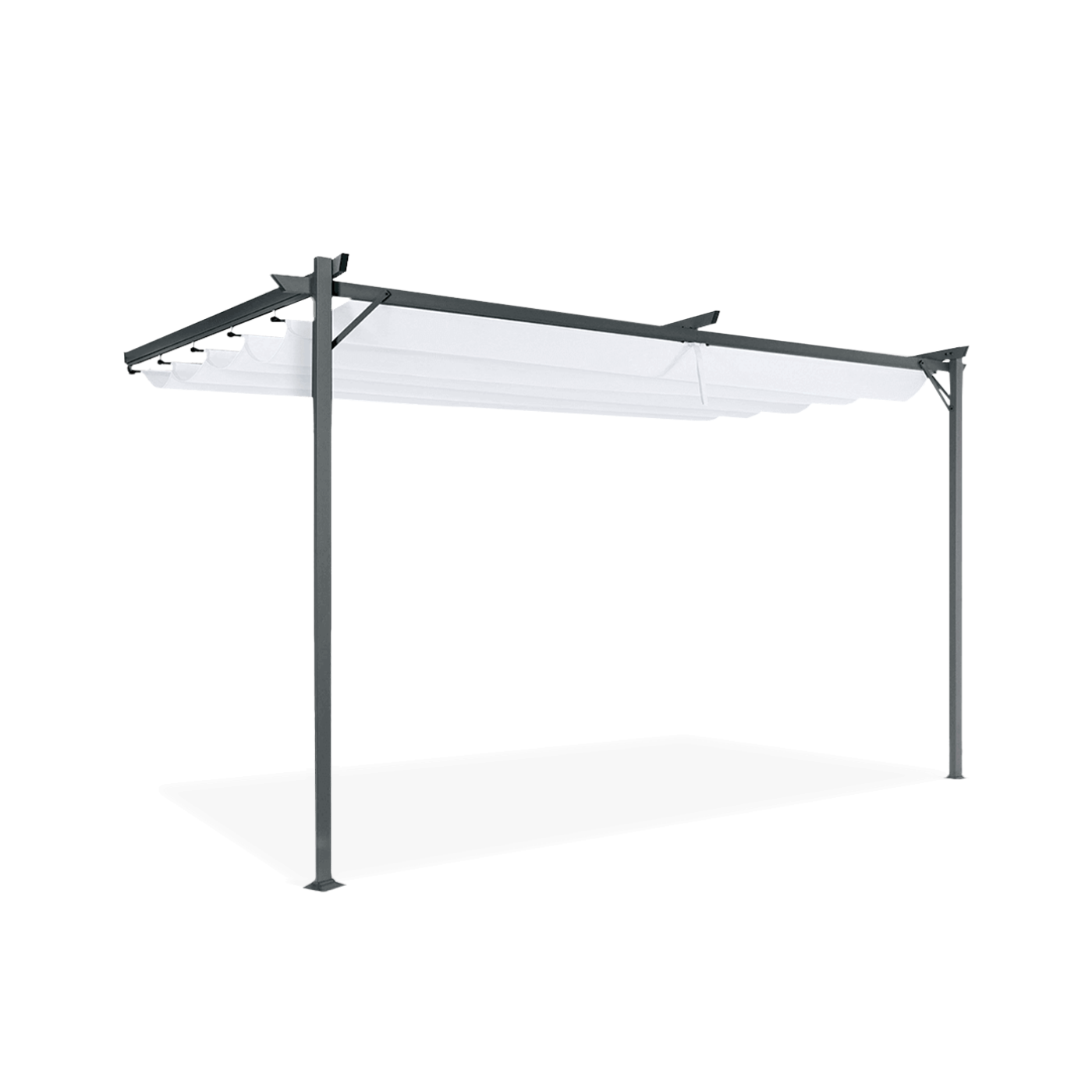 Pergola tarasowa przyścienna SPRINT WALL 4x2,7m Antracyt/Biały Hardmaister