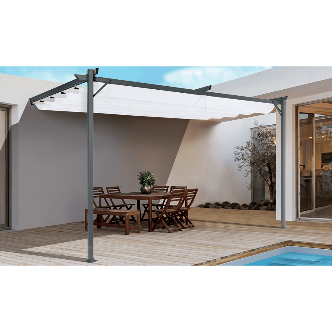 Aranżacja pergoli SPRINT WALL 4x2,7m Hardmaister