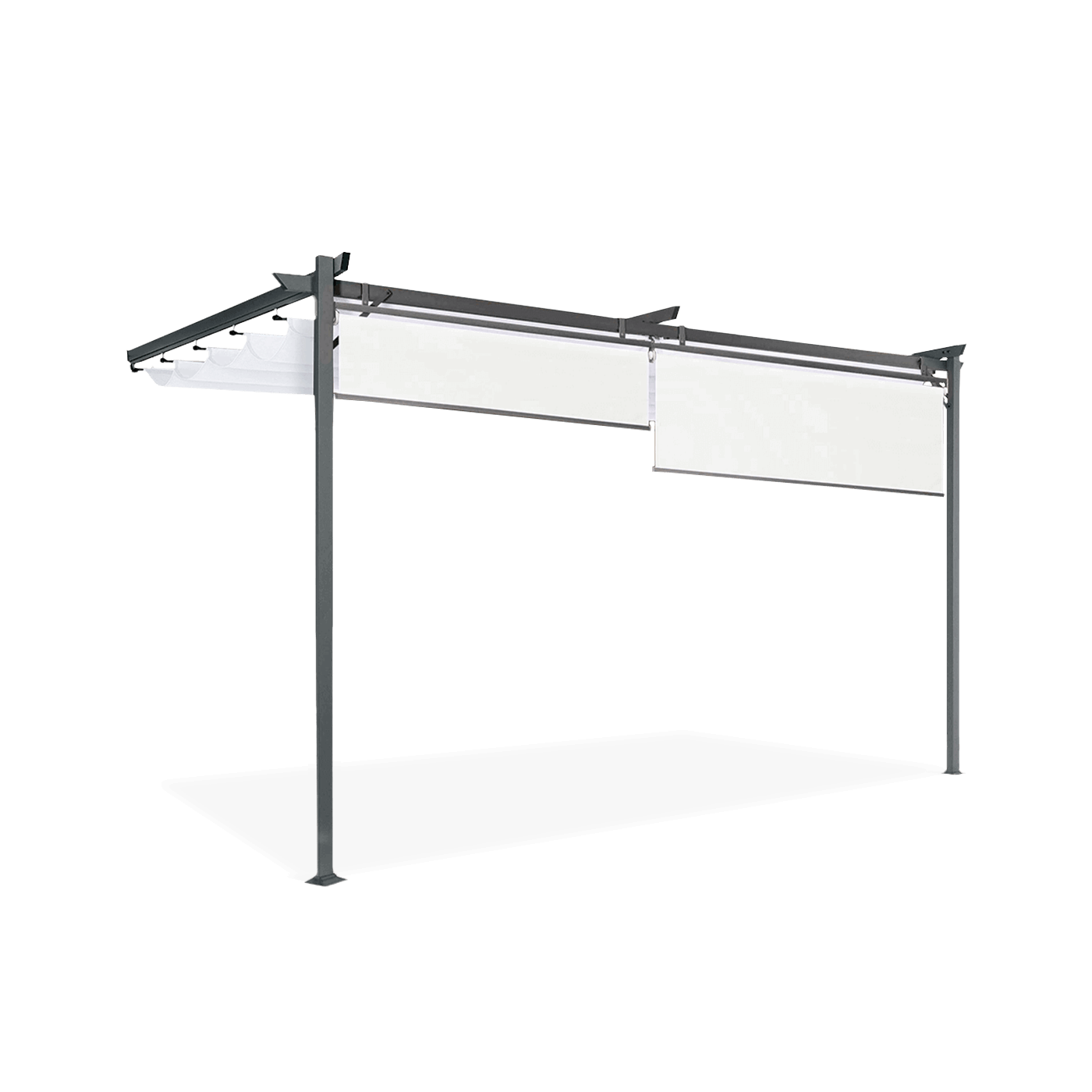 Pergola tarasowa przyścienna SPRINT WALL PLUS 4x2,7m Antracyt/Biały Hardmaister