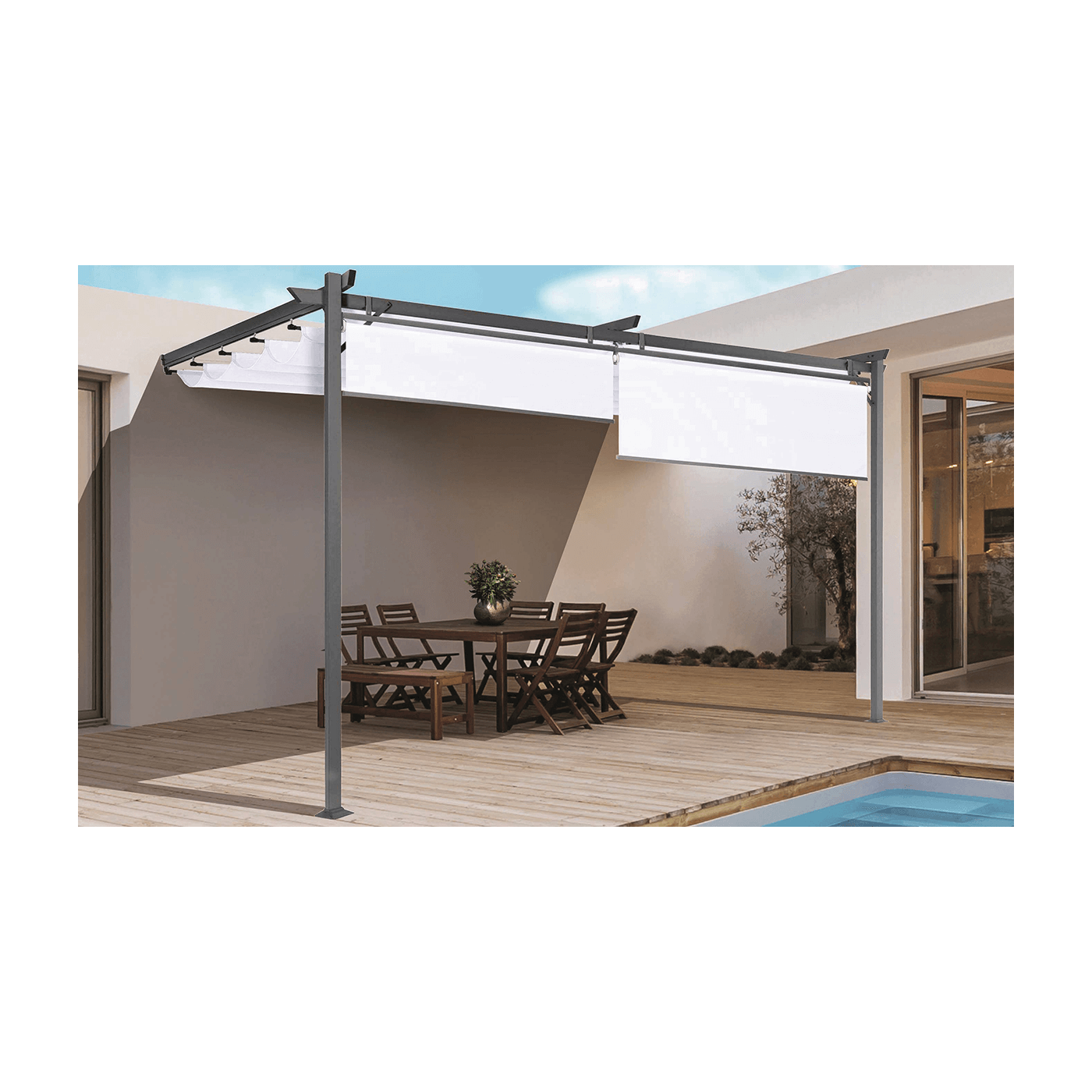 Aranżacja pergoli SPRINT WALL PLUS