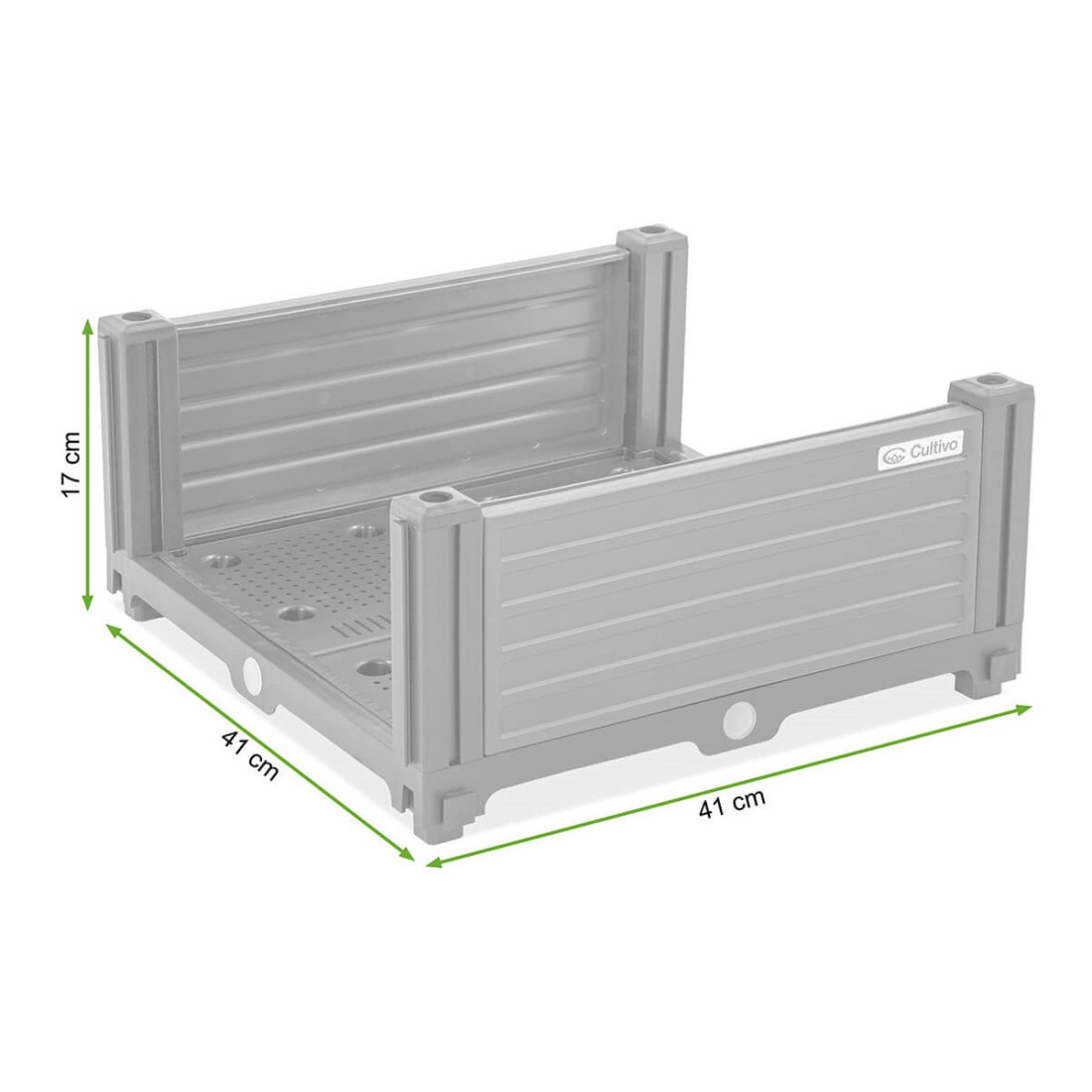 Wymiary Moduł dodatkowy do skrzyni uprawowej GROW CUBE KIT 41x41x17cm - CULTIVO