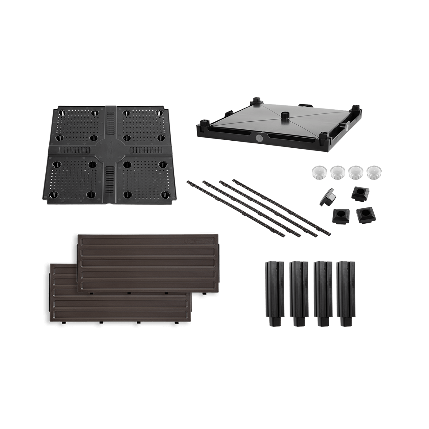 Elementy tworzące moduł dodatkowy do skrzyni uprawowej GROW CUBE KIT 41x41x17cm - CULTIVO