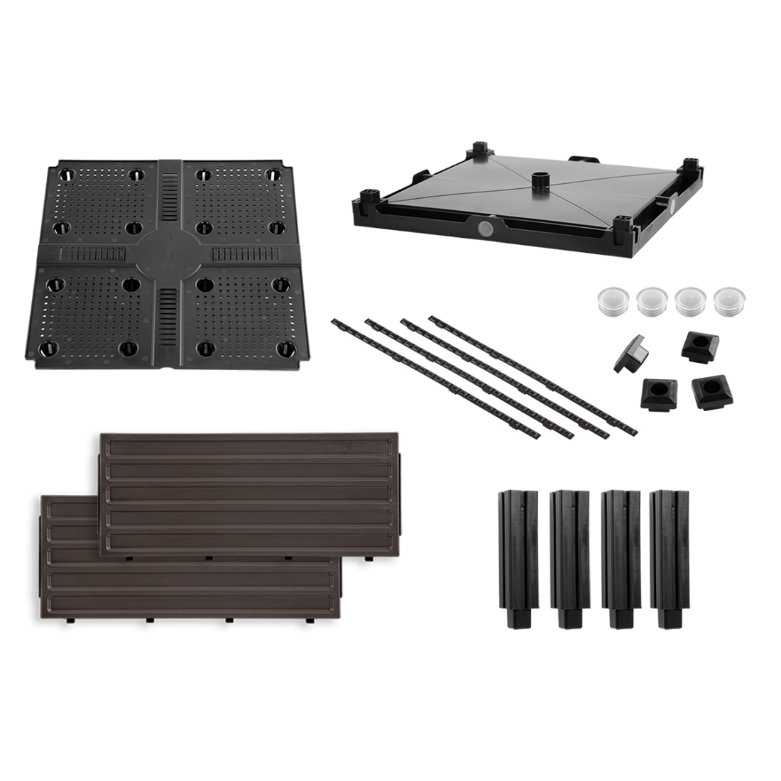 Elementy tworzące moduł dodatkowy do skrzyni uprawowej GROW CUBE KIT 41x41x17cm - CULTIVO
