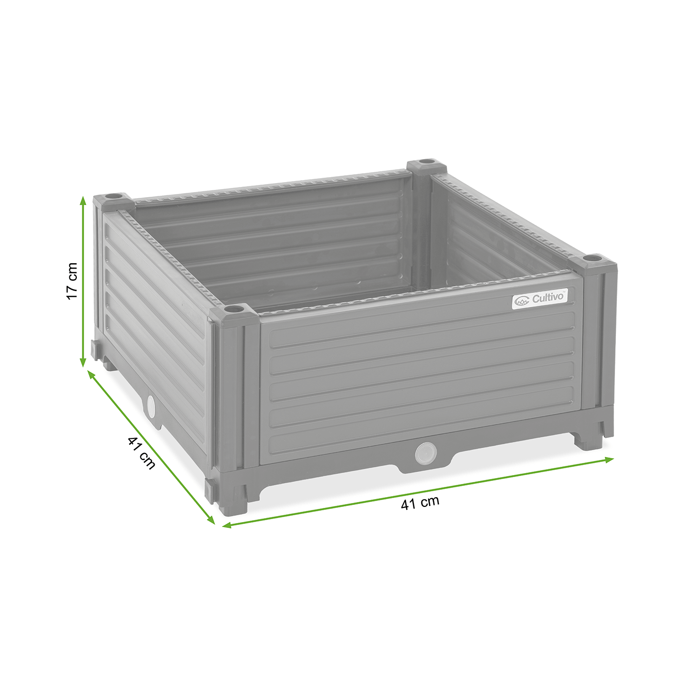 Wymiary Skrzynia uprawowa GROW CUBE S 41x41x17cm - CULTIVO