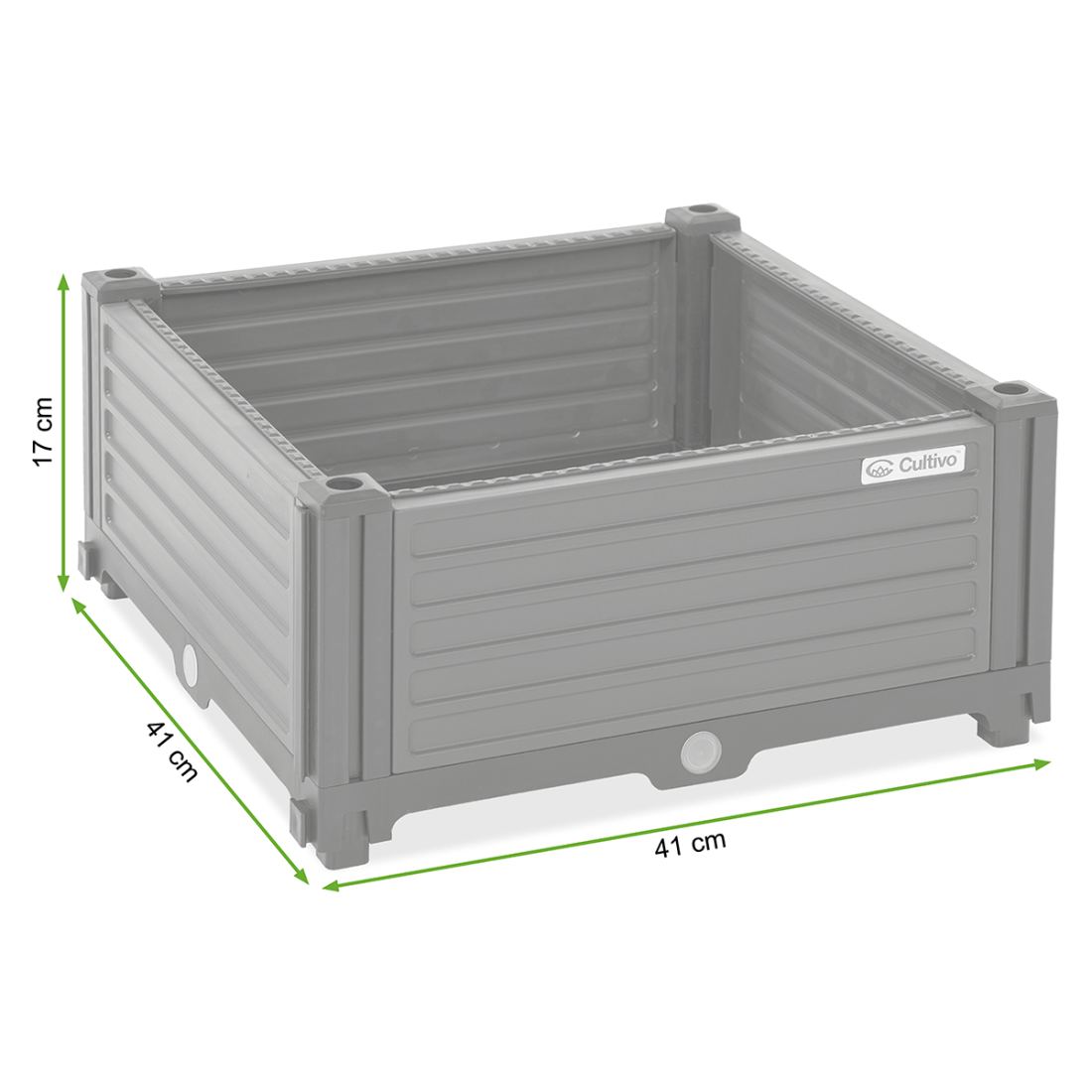 Wymiary Skrzynia uprawowa GROW CUBE S 41x41x17cm - CULTIVO