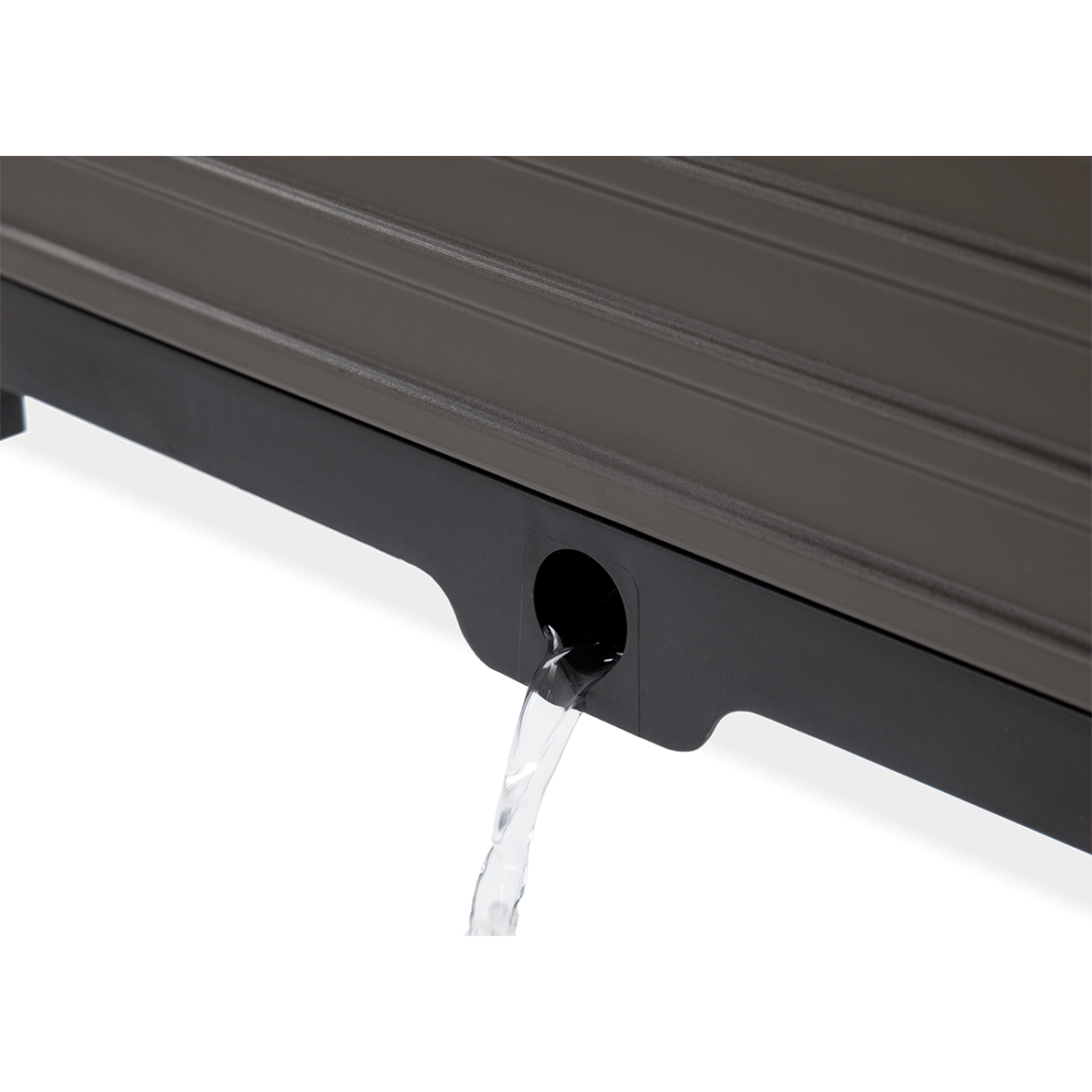 Widok na element, odpływ na wodę ze skrzyni  GROW CUBE S 41x41x17cm - CULTIVO