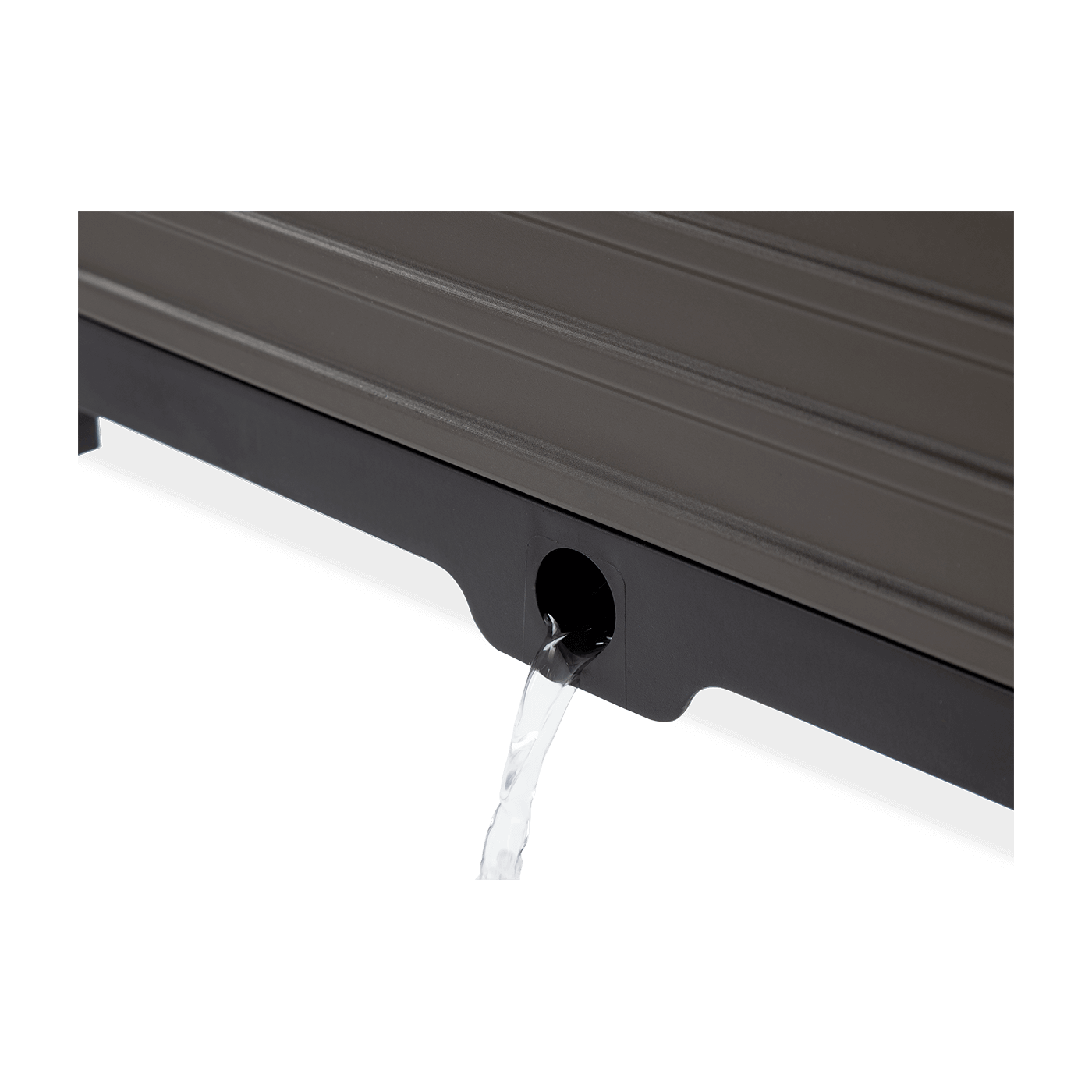 Widok na element, odpływ na wodę ze skrzyni Skrzynia uprawowa GROW CUBE L 82x82x17cm - CULTIVO