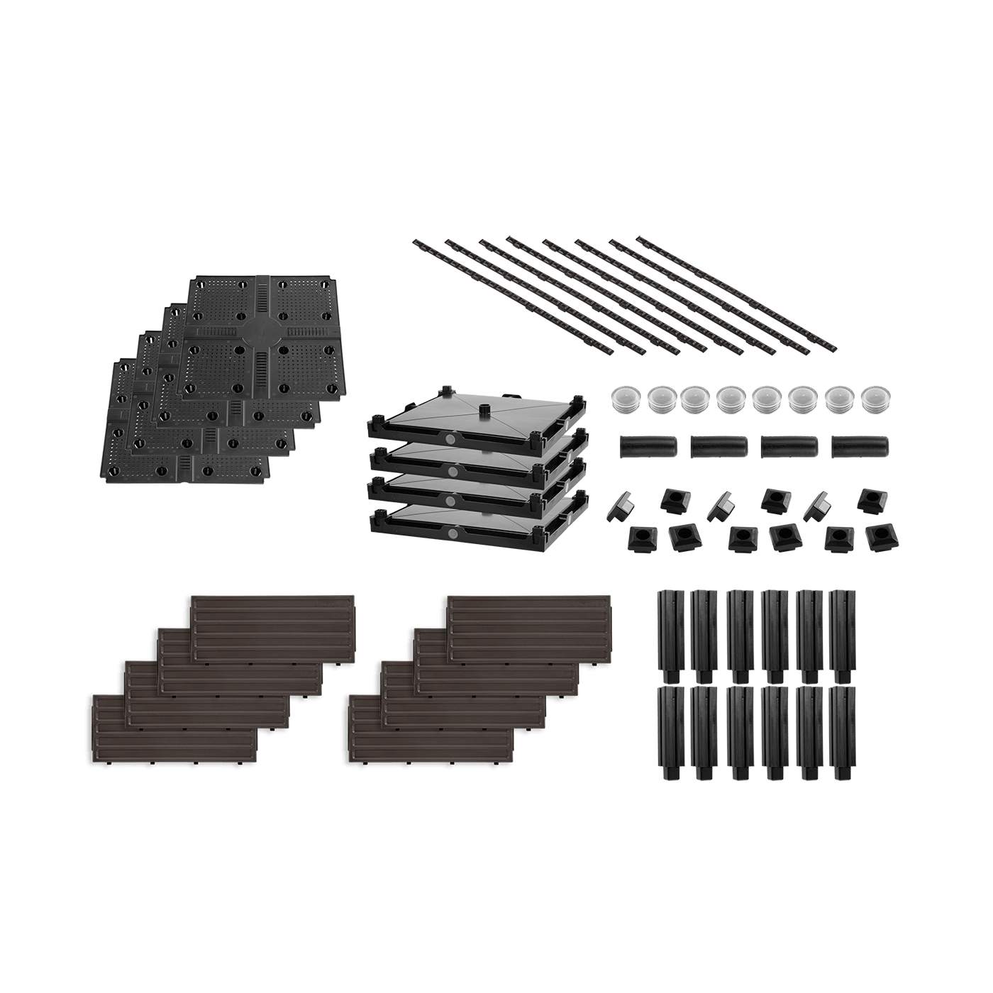 Elementy tworzące dużą skrzynkę uprawową GROW CUBE L 82x82x17cm - CULTIVO
