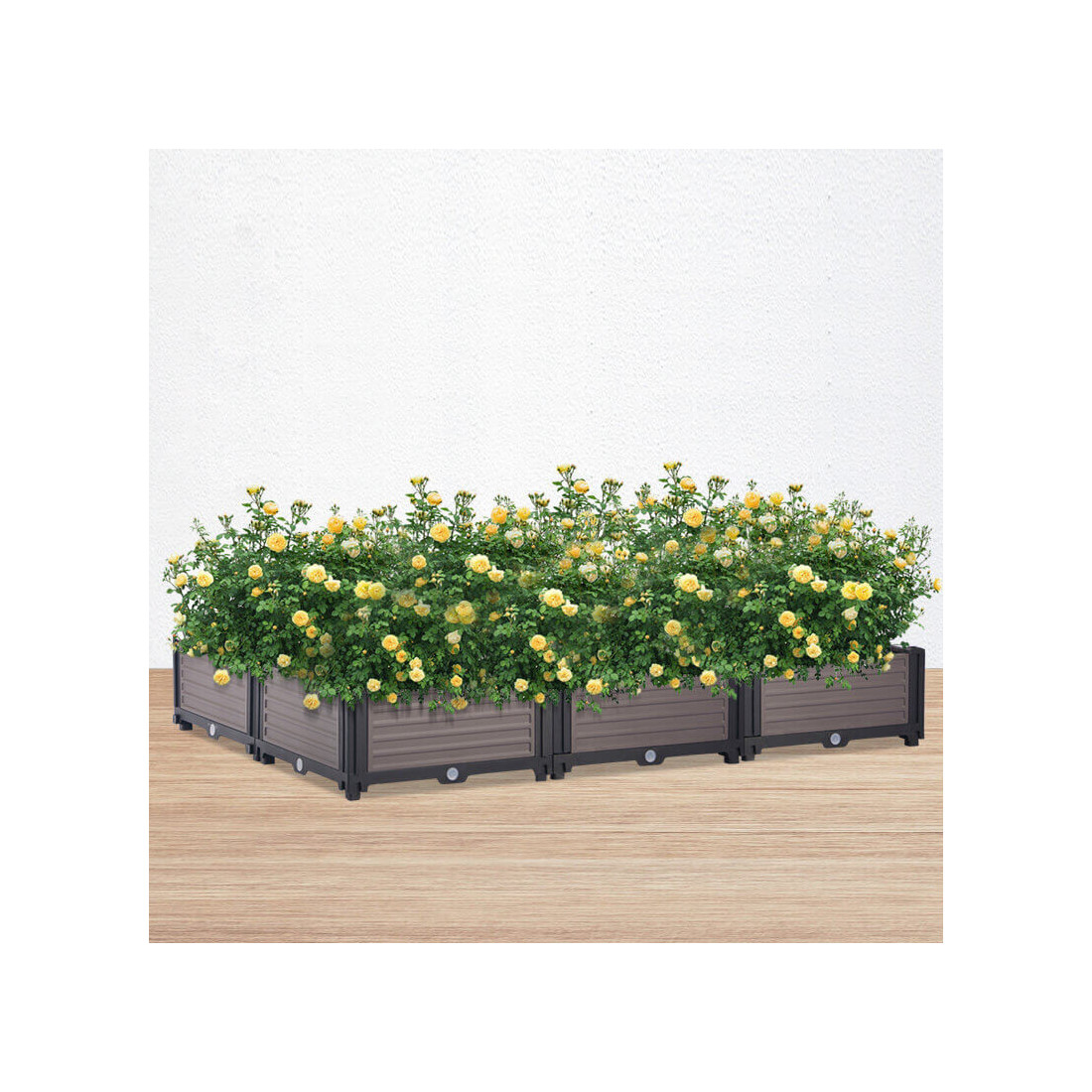 Wizualizacja skrzynki uprawowej z kwiatami