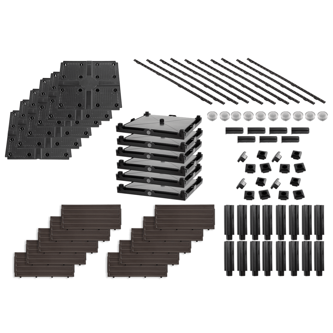 Elementy tworzące dużą skrzynkę uprawową GROW CUBE XL 123x82x17cm - CULTIVO
