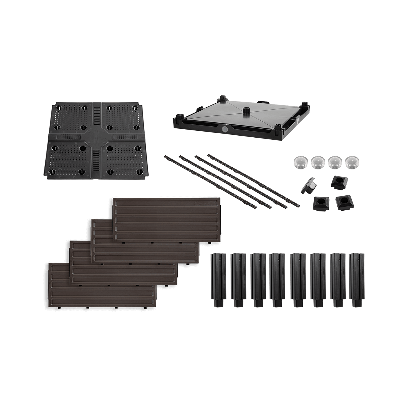 Elementy tworzące moduł dodatkowy do skrzyni uprawowej GROW BOX KIT 41x41x31cm - CULTIVO