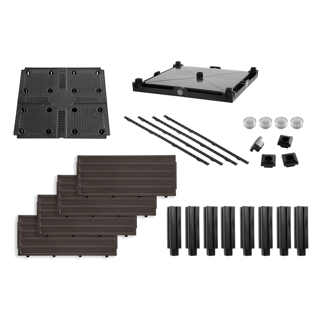 Elementy tworzące moduł dodatkowy do skrzyni uprawowej GROW BOX KIT 41x41x31cm - CULTIVO