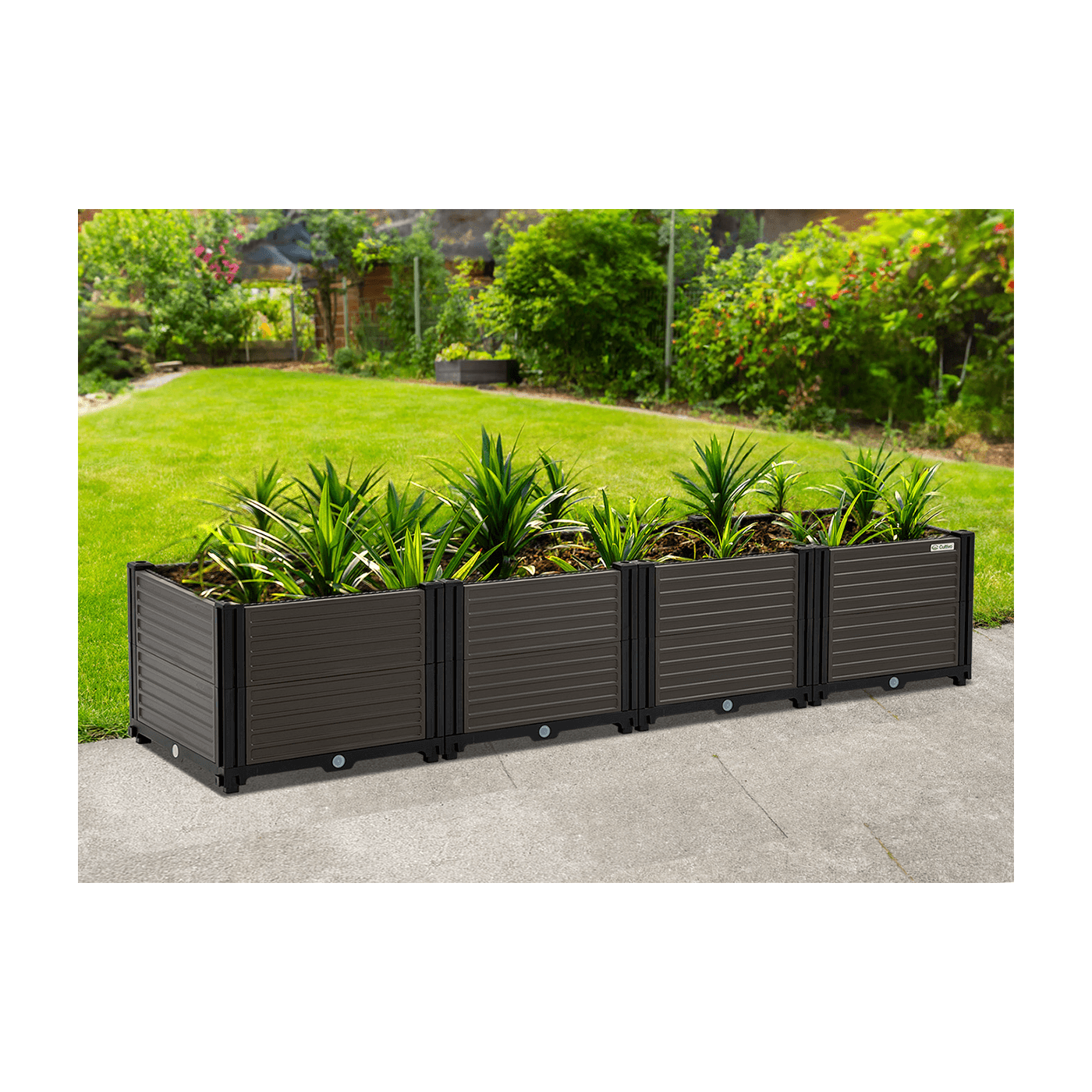 Aranżacja na ogrodzie skrzyni uprawowej GROW BOX XL