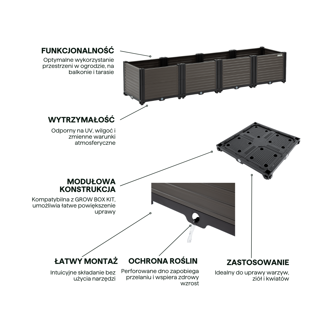 Cechy skrzyni uprawowej GROW BOX XL Cultivo