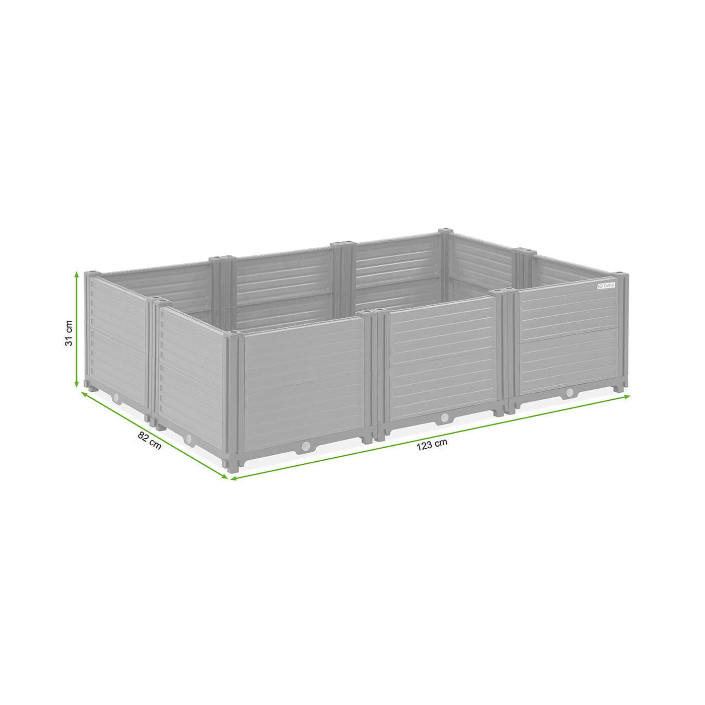 Wymiary skrzynia do upraw roślin TERRA CUBE M