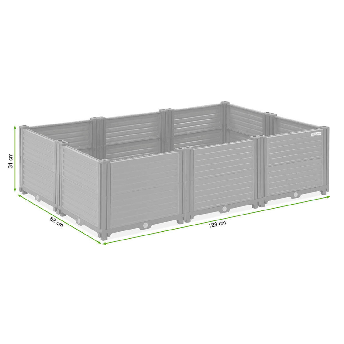 Wymiary skrzynia do upraw roślin TERRA CUBE M