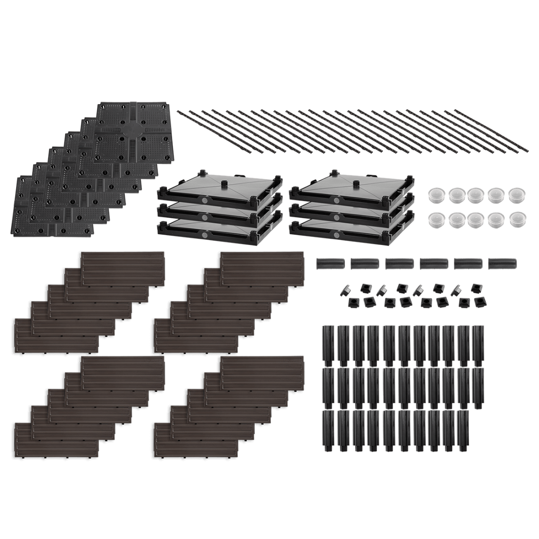 Elementy tworzące dużą skrzynkę uprawową TERRA CUBE M 123x82x31cm - CULTIVO