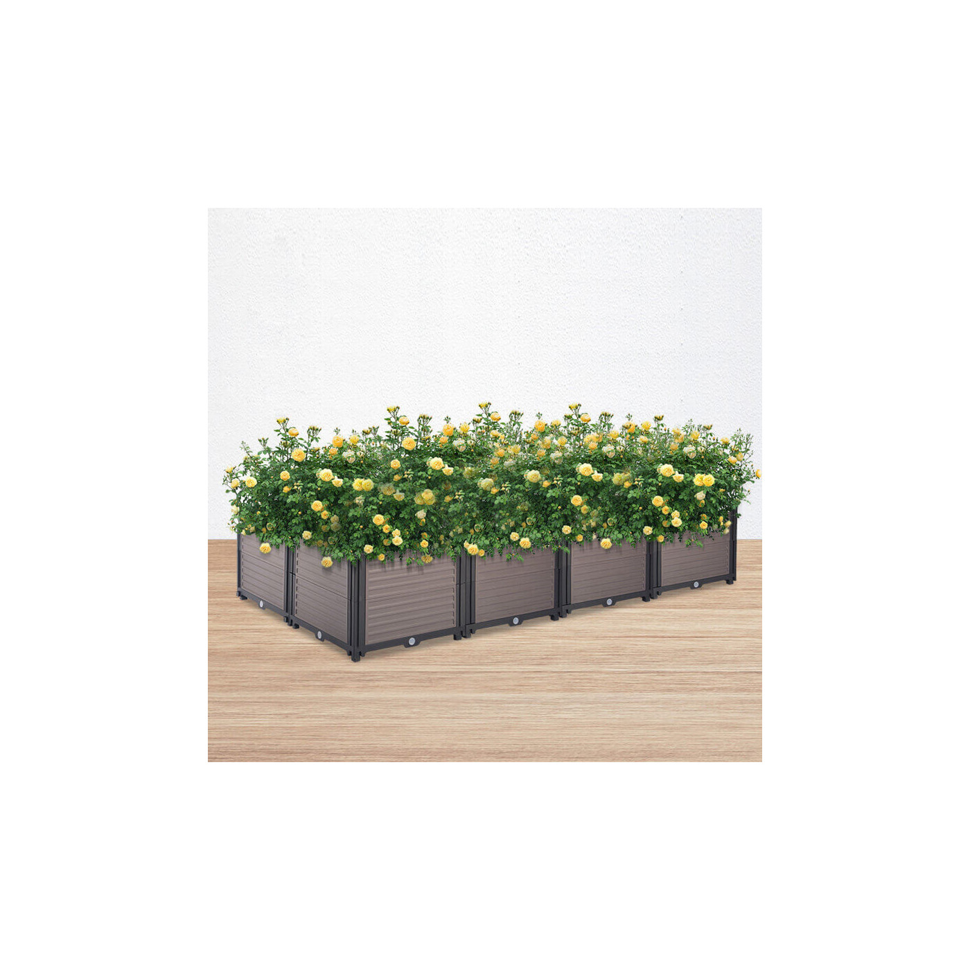 Wizualizacja skrzynki uprawowej z kwiatami