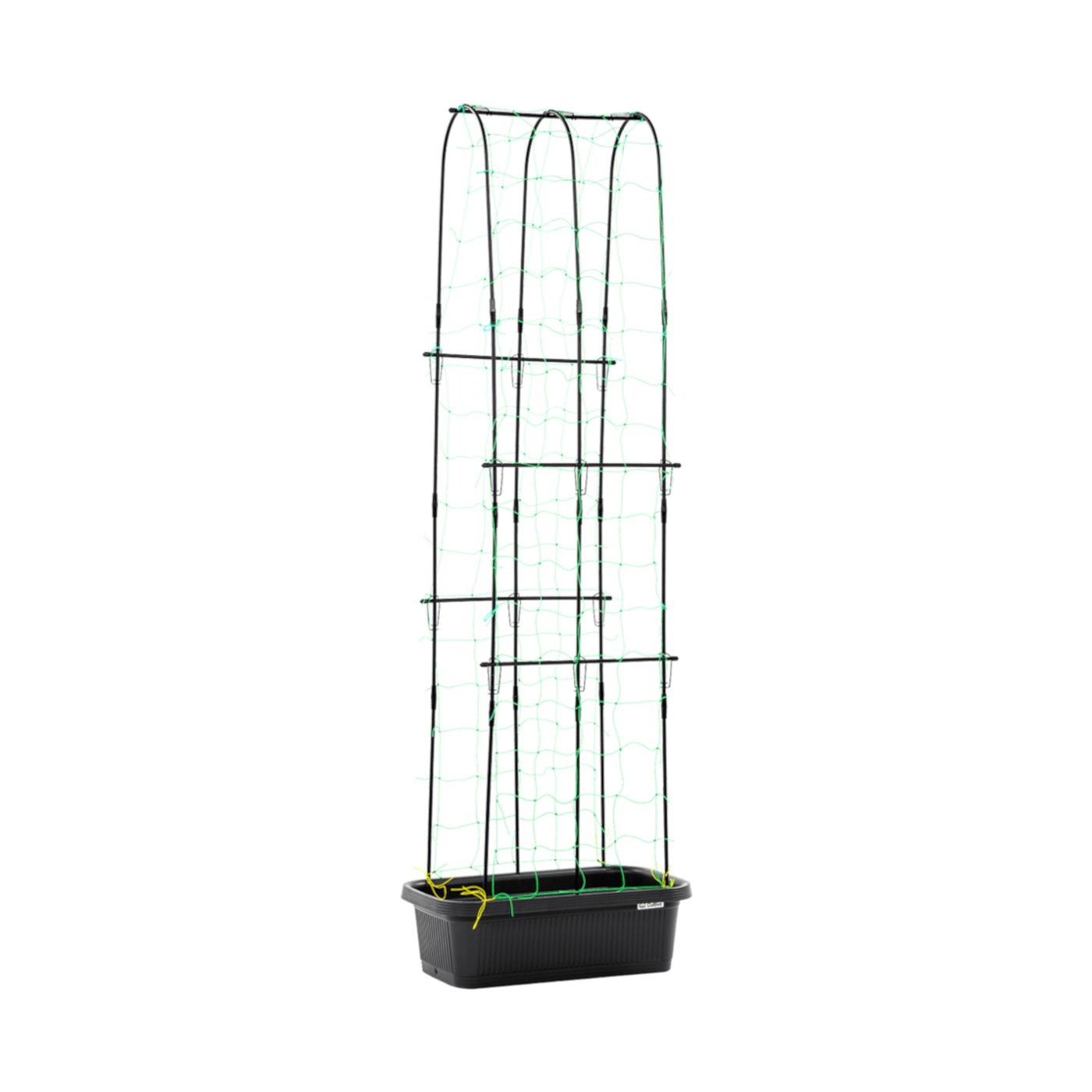 Widok całej doniczki ze stojakiem do uprawy ogórków CUCU GROW BOX 60x30x178cm CULTIVO
