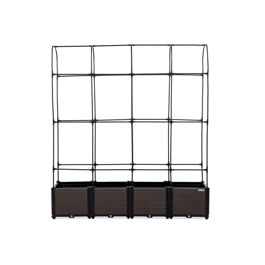 Wymiary zestawu składającego się ze skrzyni uprawowej i stojaka zaokrąglonego w rozmiarze L