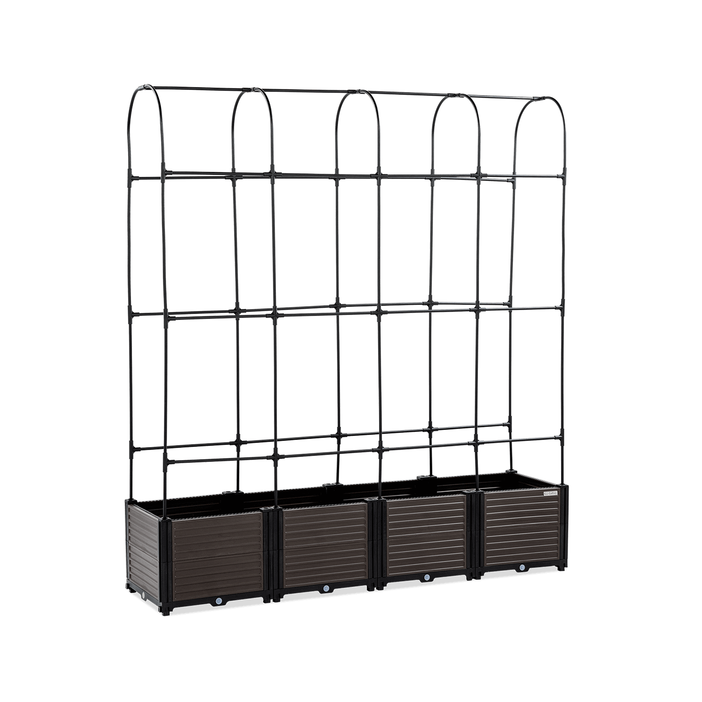 Skrzynia do upraw roślin z zaokrąglonym stojakiem