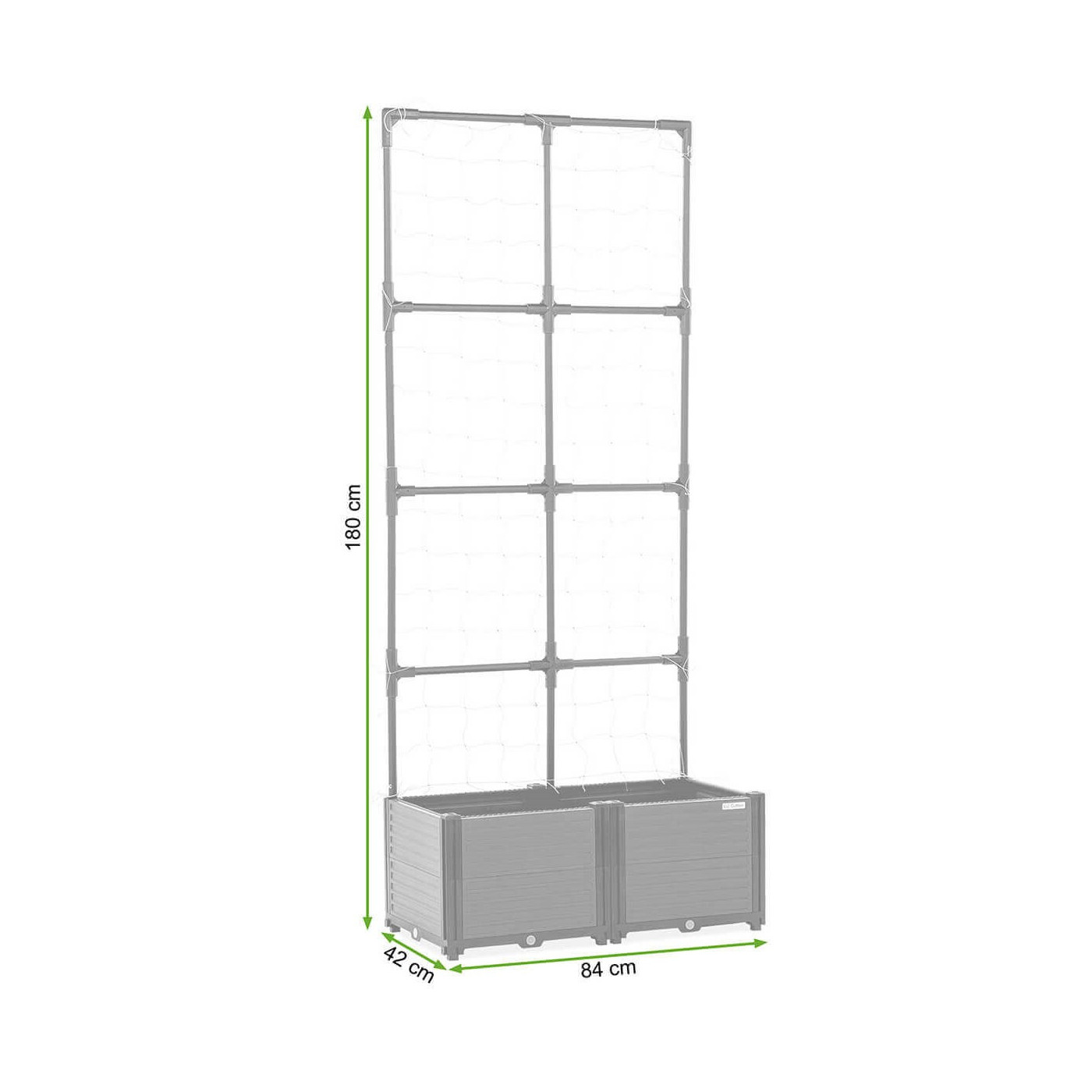 wymiary - Skrzynia do upraw roślin z płaskim stojakiem