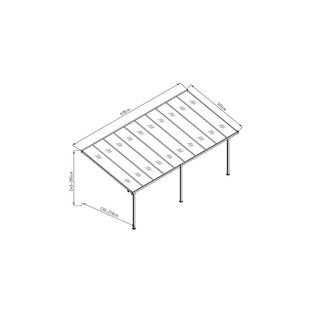ATLANTA 20.3x10 TERRACE CANOPY COLD GREY