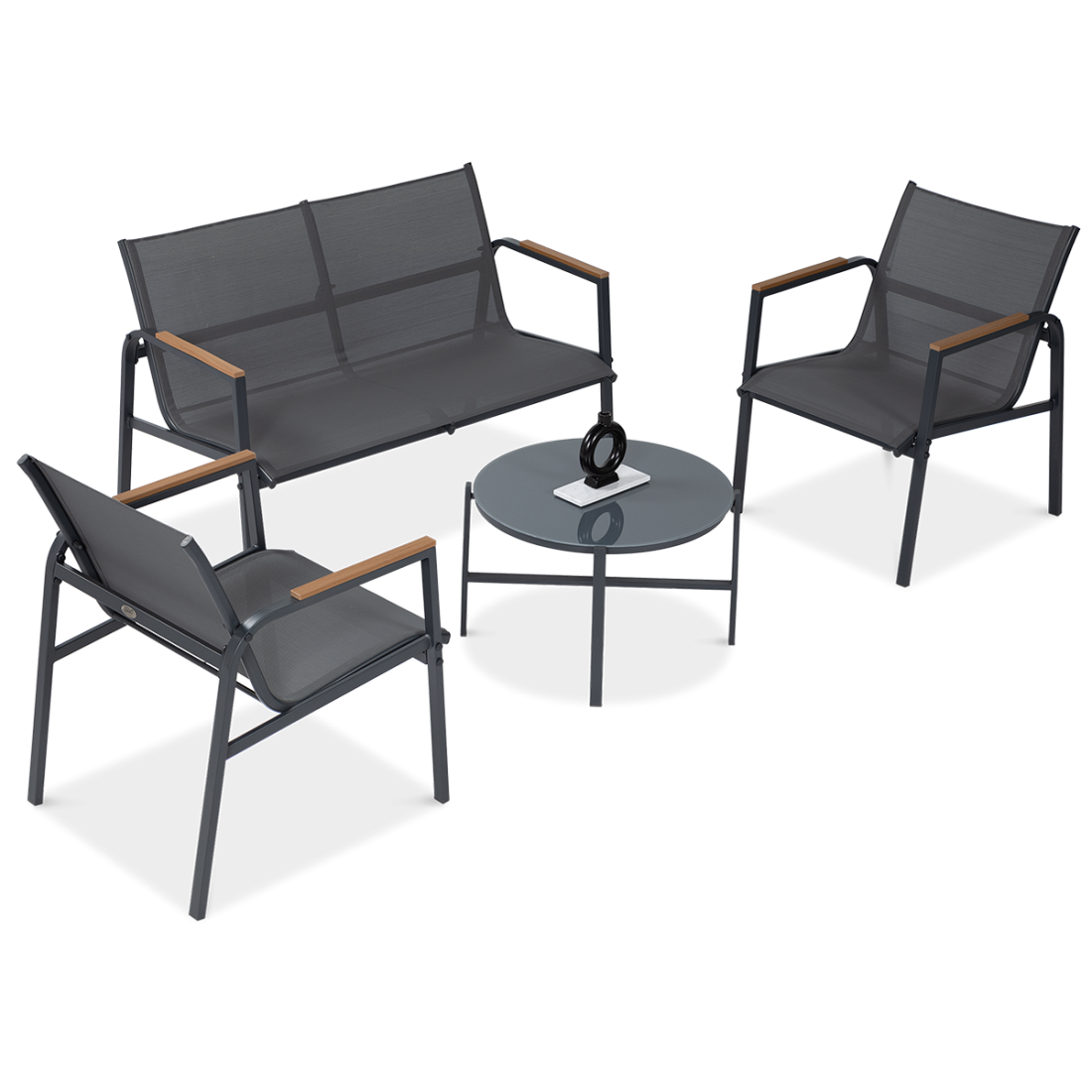 Komplet mebli wypoczynkowych Mango Caffe Dark Grey