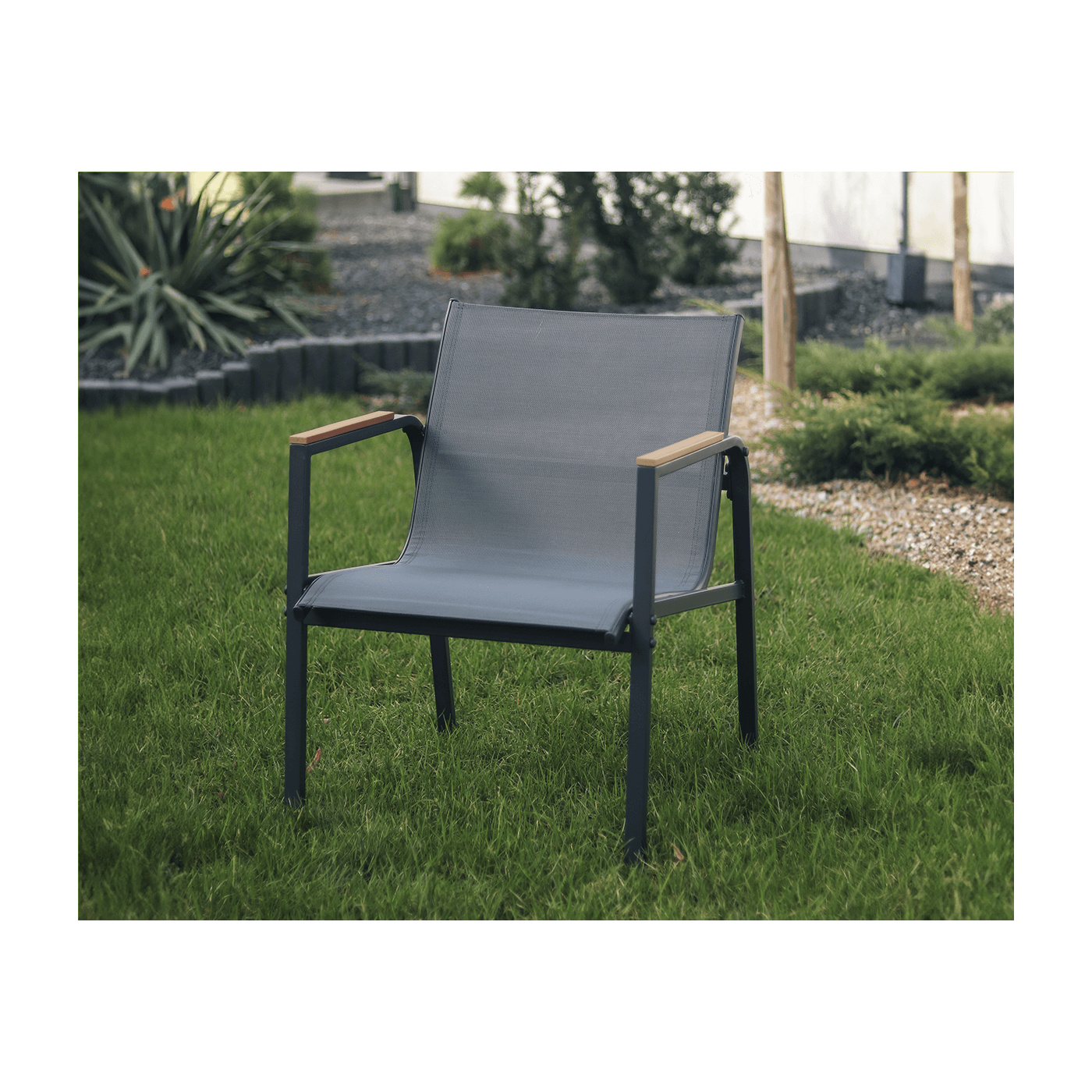 Krzesło w ogrodzie MANGO CAFFE Dark Grey