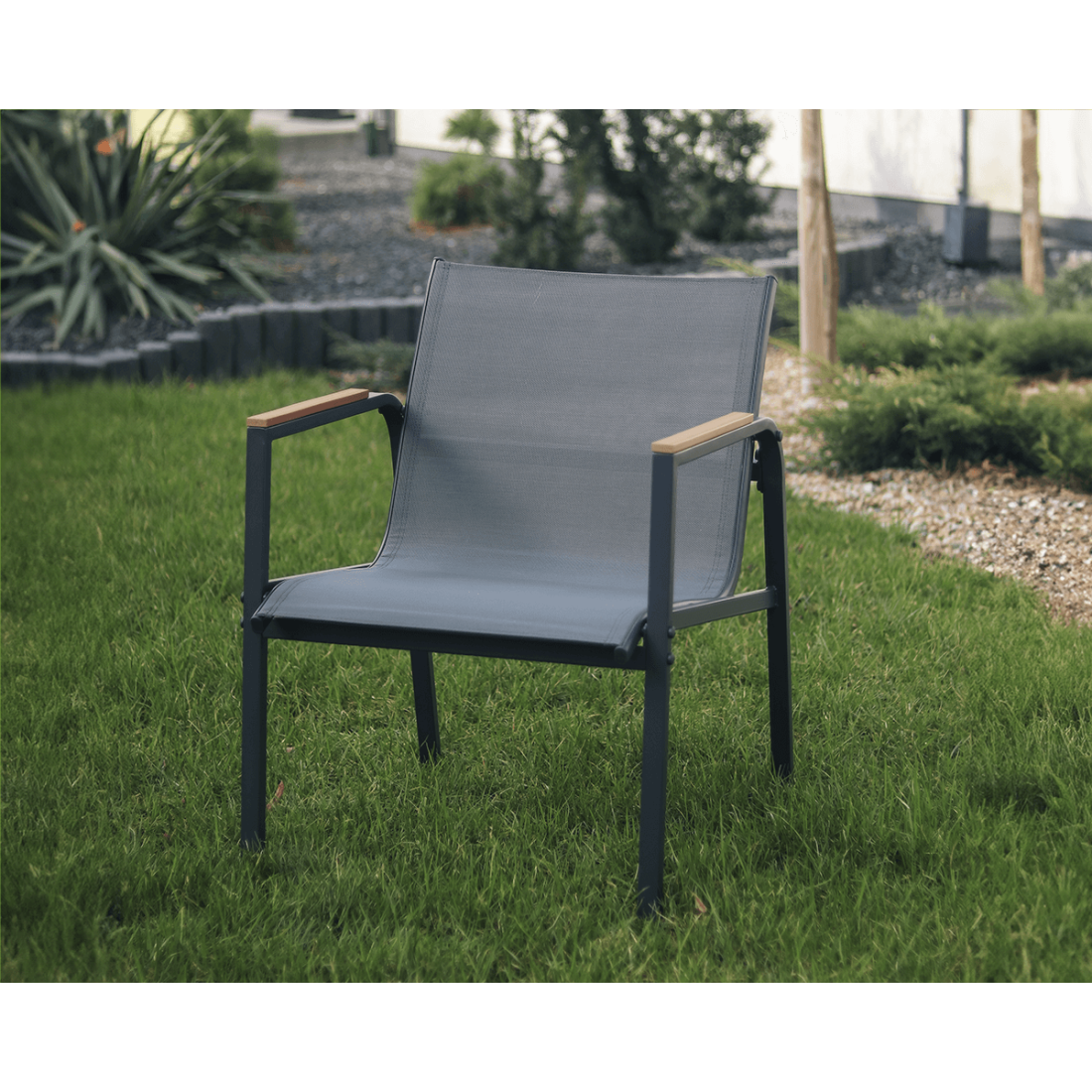 Krzesło w ogrodzie MANGO CAFFE Dark Grey