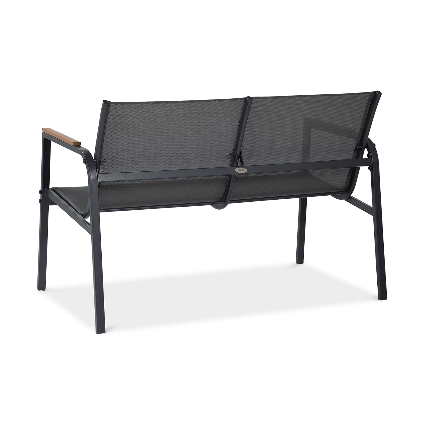 Tył ciemno-szarej sofy