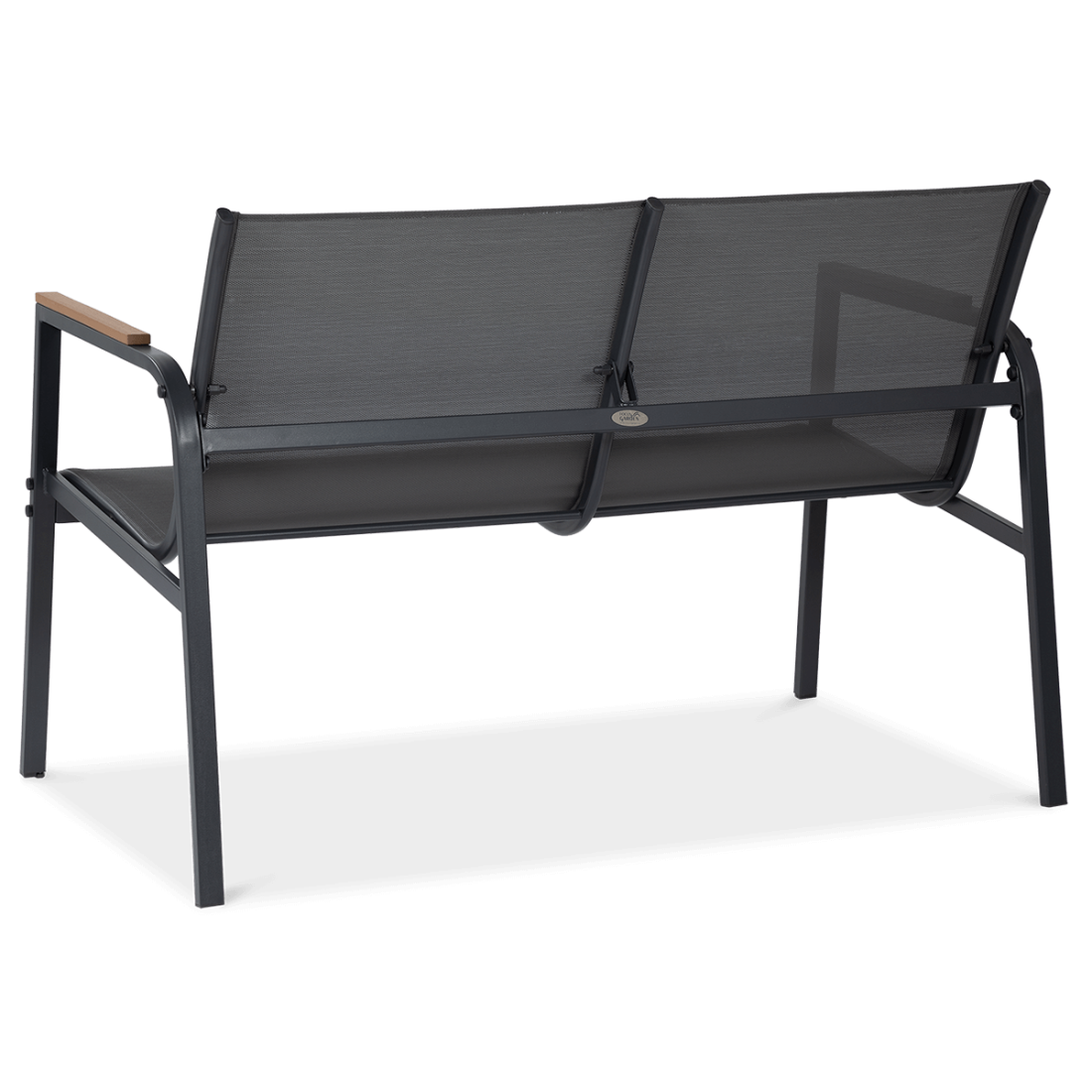 Tył ciemno-szarej sofy