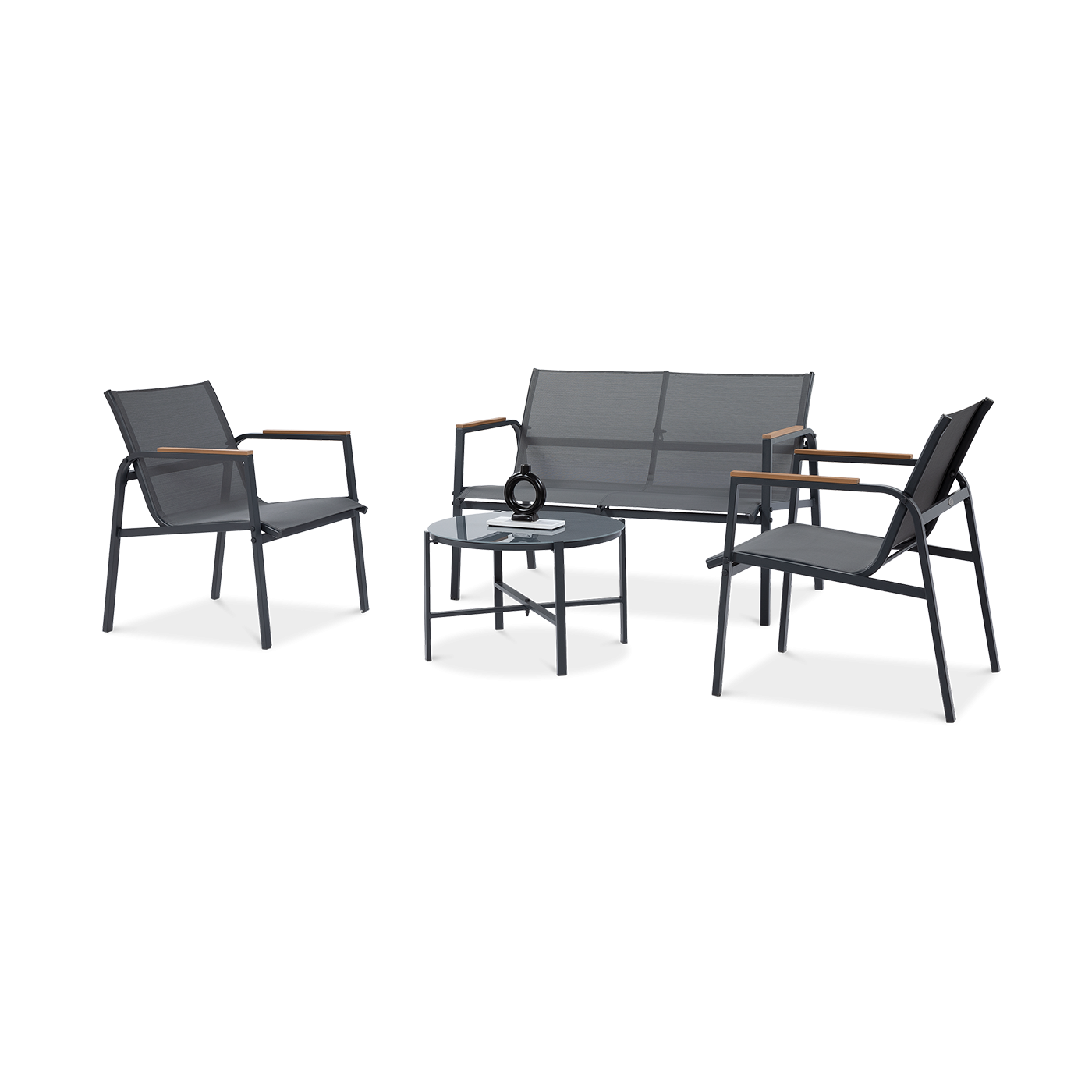 Ciemno-szare meble na ogród lub taras