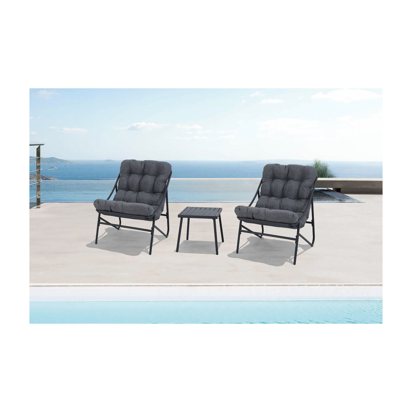 Wizualizacja mebli zewnętrznych Casper na tarasie