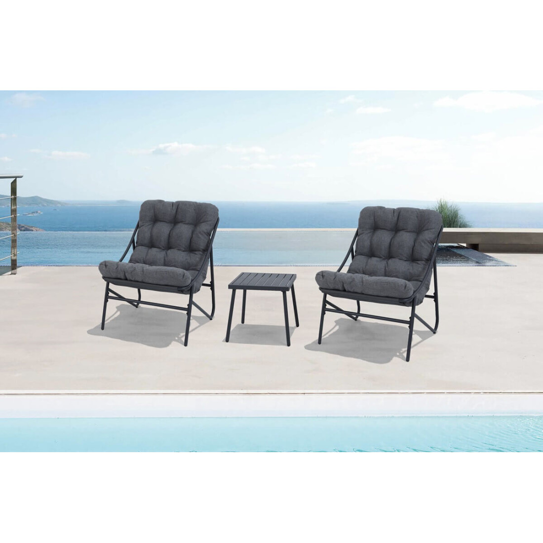 Wizualizacja mebli zewnętrznych Casper na tarasie