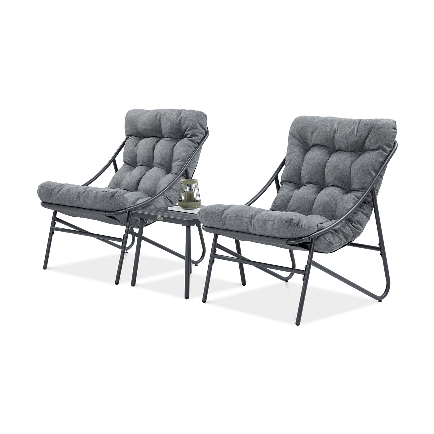 Komplet do ogrodu składający się z dwóch foteli oraz stolika