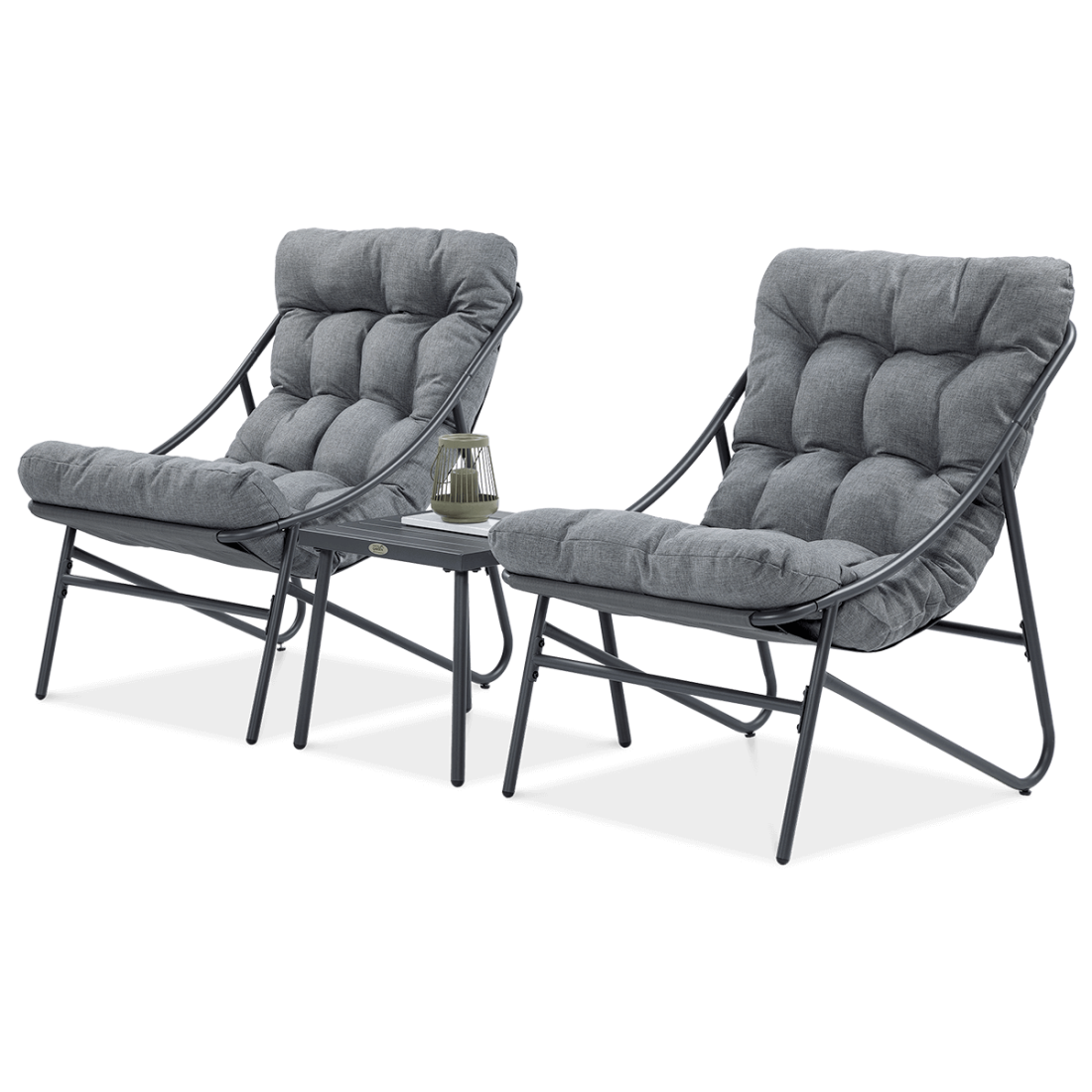 Komplet do ogrodu składający się z dwóch foteli oraz stolika