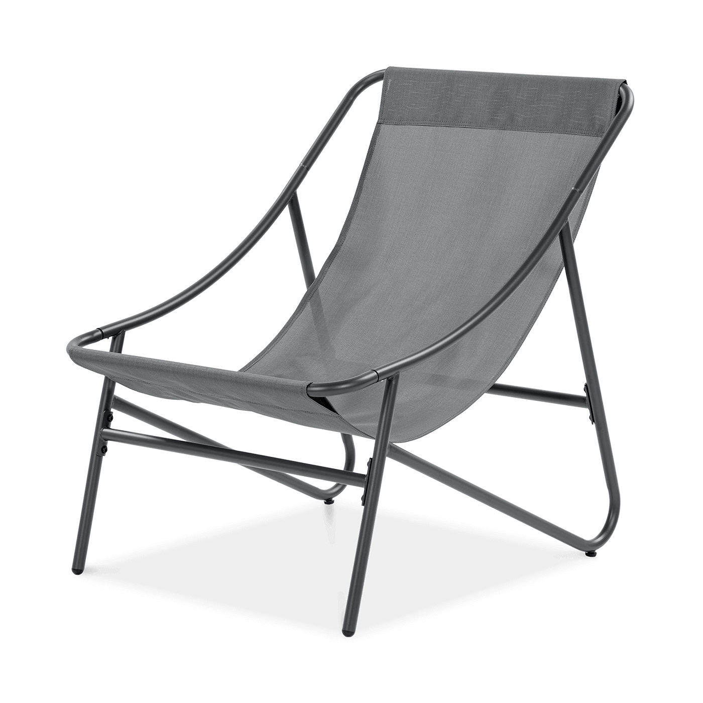 Fotel bez poduszki w ciemnoszarym kolorze